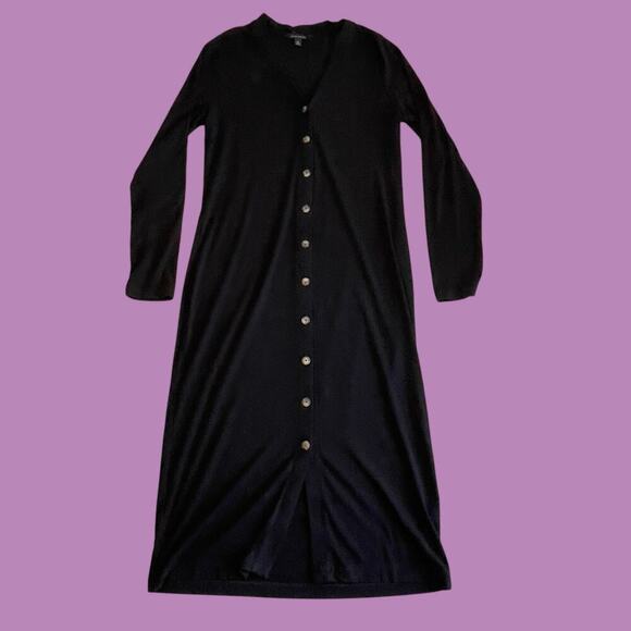 Banana Republic Black Button Front Sweater Dress Medium - Picture 6 of 11